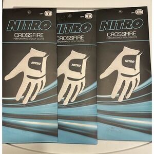 Lot Of 3 Nitro Crossfire Performance Golf Glove Size Large‎ Left Hand